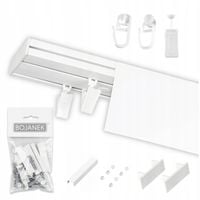 KARNISZ Podwójny z Maskownicą Szyna Sufitowa PCV Biała 300cm z Osłoną