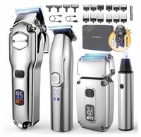 Profesjonalna Maszynka Do Strzyżenia Włosów Bezprzewodowa Trymer 4W1 Zestaw
