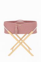 Kosz Mojżesza BOHO Handmade ze stojakiem - pastel pink