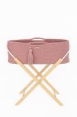 Kosz Mojżesza BOHO Handmade ze stojakiem - pastel pink