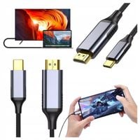 Kabel USB-C do HDMI Alogy przejściówka HUB adapter 4K 60HZ 200cm 2m Czarny