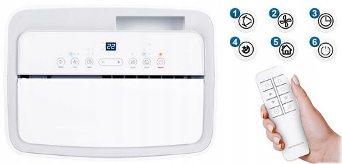 Klimatyzator przenośny z funkcją grzania 4kW OSUSZACZ 34l/24h WiFi BD-581 na Arena.pl