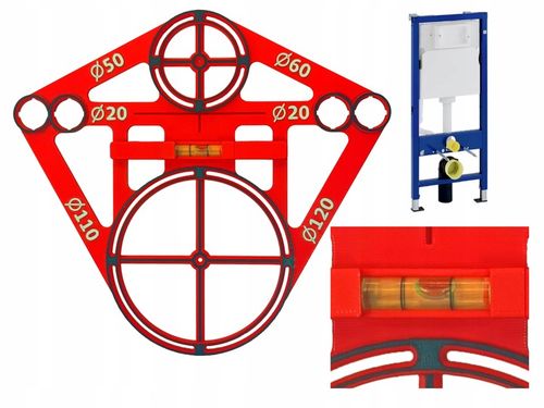 Szablon otworów wzornik płytek geberit poziomica libella stelaż na Arena.pl