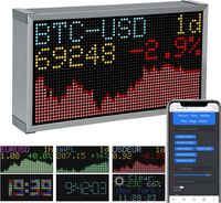 Zegar cyfrowy Crypto Ticker z monitorem kursów kryptowalut pogody 64x32px