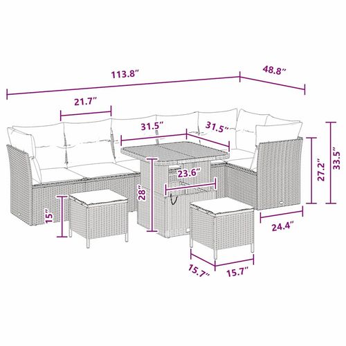 Zestaw Sof na Ogród 9 pcs Czarny polirattan na Arena.pl