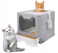 Duża kuweta kryta z szufladą + łopatka NIEBRUDZĄCA