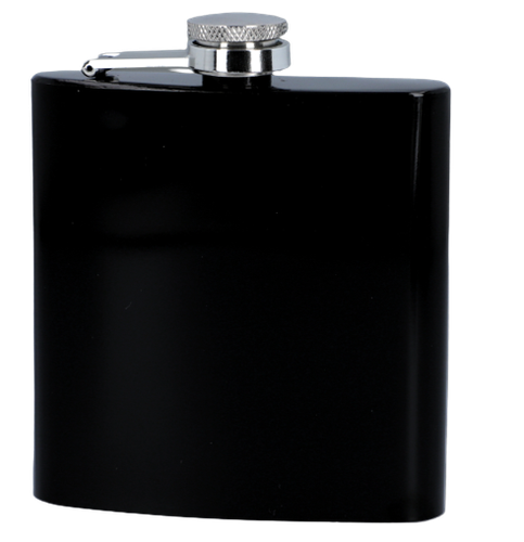 Czarna Lakierowana Piersiówka Gentelo ze Stali Nierdzewnej 180 ml na Arena.pl