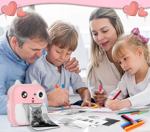 DRUKUŚ APARAT LCD CYFROWY NATCHMIASTOWY Z DRUKARKĄ DLA DZIECI GRY ROLKI na Arena.pl