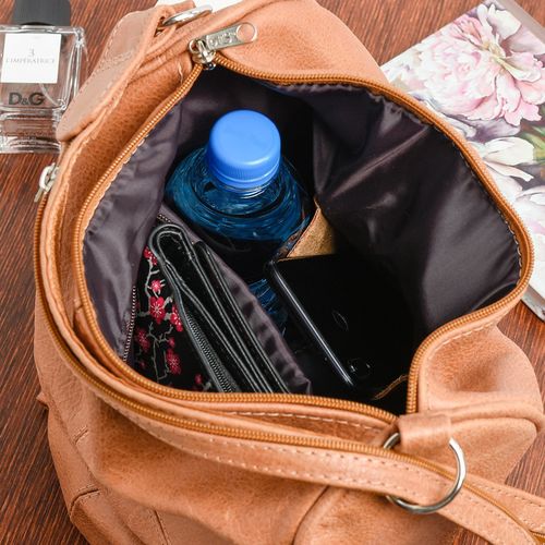 Camelowy Plecak damski skórzany torebka 2w1 Beltimore 019 na Arena.pl