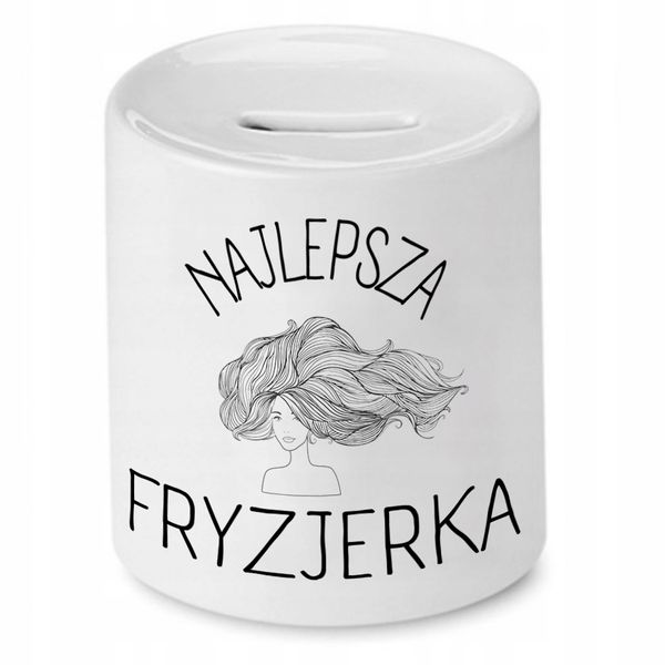 Skarbonka Fryzjera Fryzjerki Najlepsza Fryzjerka Z Nadrukiem Ze Zdjęciem zdjęcie 1