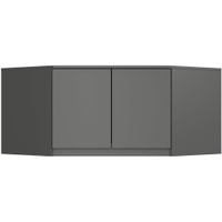 Nadstawka na szafę narożną 100 cm - szara - 2 drzwi