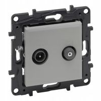2 x 2 x GN. TV-SAT KOŃCOWE LEGRAND NILOE STEP ALUMINIUM