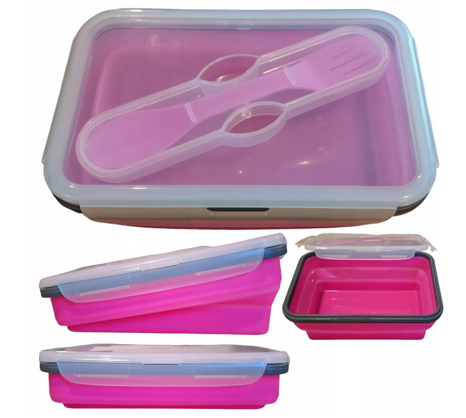 Pojemnik silikonowy na śniadanie śniadaniówka na żywność 1000ml LUNCH zdjęcie 1