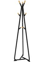 Wieszak stojący podłogowy stabilny czarno-bukowy 9 haków 172 cm
