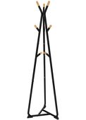 Wieszak stojący podłogowy stabilny czarno-bukowy 9 haków 172 cm