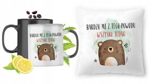 Misie Zestaw Kubek Magiczny + Poduszka Z Nadrukiem Ze Zdjęciem na Arena.pl