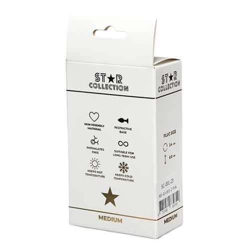 Star Collection - Pink Silicone Anal Plug M - Light Blue Stone na Arena.pl