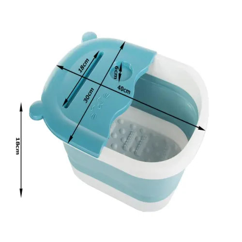 Miska do masażu stóp składana niebieska silikonowa z wypustkami na Arena.pl