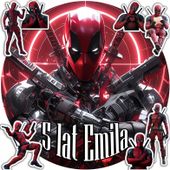 OPŁATEK NA TORT 30CM - DEAD POOL + IMIĘ + GRATIS! 24CM 26CM