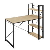 Biurko komputerowe 120x60 cm dąb sonoma z trzema półkami do gabinetu