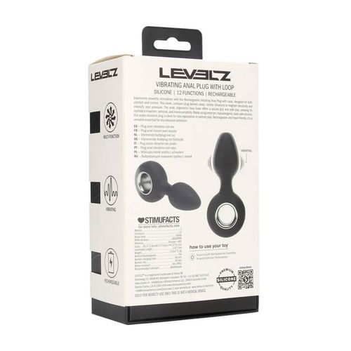 vibrating silicone anal plug with loop - black na Arena.pl