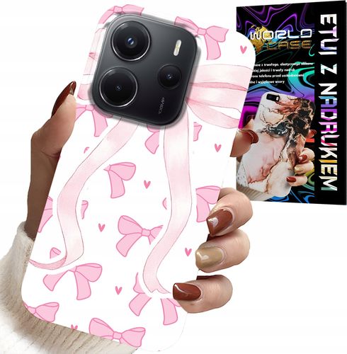 ETUI DO XIAOMI NOTE 14 4G - RÓŻOWE WSTAZKI WSTĄZKA MODNE WZORY CASE na Arena.pl