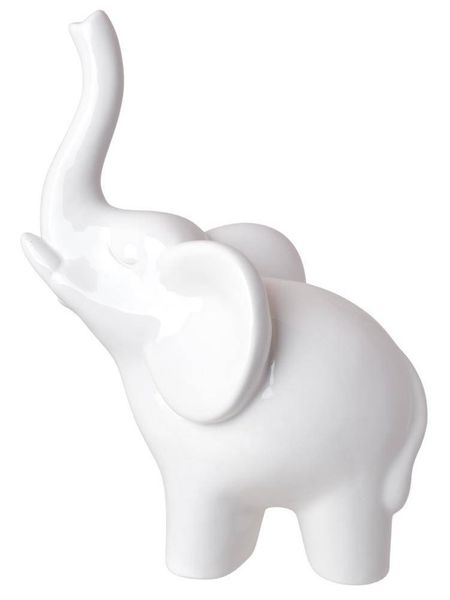 Figurka ceramiczna słoń biały duży zdjęcie 1