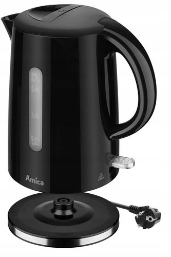 CZAJNIK ELEKTRYCZNY AMICA KF1002 CZARNY 1,7L 2200W FILTR ANTYWAPIENNY STRIX na Arena.pl