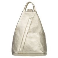 VERA PELLE plecak damski skórzany elegancki trójkątny V520 złoty