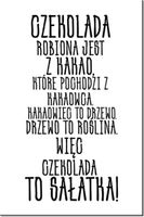 90 60CM OBRAZ NAPIS ...CZEKOLADA DRUK PŁÓTNO RAMA