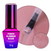 Baza kauczukowa z włóknami MollyNails Rubber Fiber Base Smoky Pink 10g