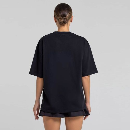 Chiara Wear - T-shirt bawełniany oversize CHERRY - czarny S na Arena.pl