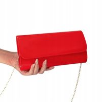 Torebka kopertówka wizytowa wieczorowa czerwona lakierowana