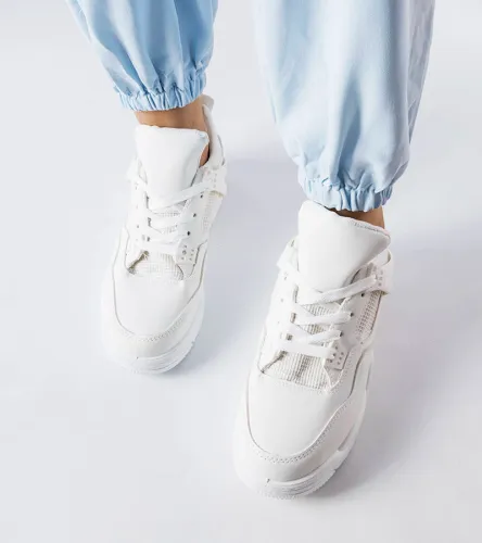 Białe sneakersy z łączonych materiałów Malas 37 na Arena.pl