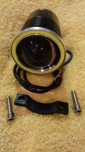 Halogen motocyklowy U4 LED+RING+włącznik czarny zdjęcie 4