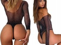 BODYSTOCKING BODY KOMBINEZON KOMPLET BIELIZNY EROTYCZNEJ CYRKONIA ERO