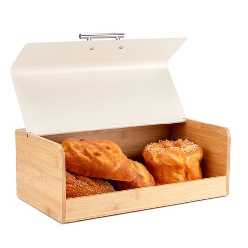 chlebak bambusowy pojemnik na pieczywo e-6075 kremowy na Arena.pl