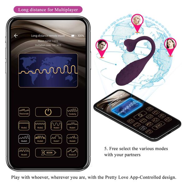 Pretty Love - Fisherman Purple, 12 Vibration Functions Mobile App Remote zdjęcie 14