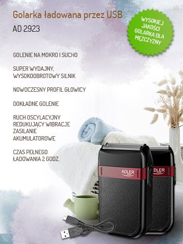 AD 2923 Golarka - Ladowanie przez USB zdjęcie 13