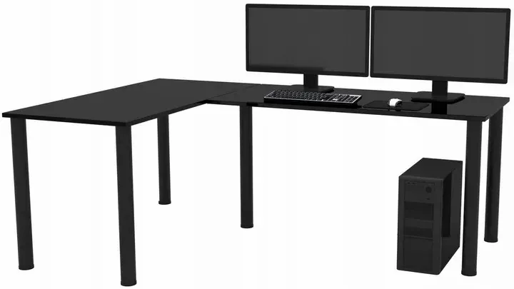 BIURKO GAMINGOWE NAROŻNE KOMPUTEROWE LOFT STABILNE KOLORY zdjęcie 1