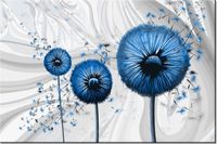 100 70CM OBRAZ PŁÓTNO NIEBIESKIE DMUCHAWCE 3 PŁÓTNO RAMA