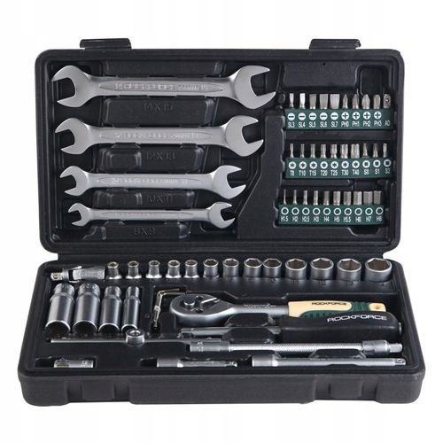 ROCKFORCE ZESTAW KLUCZY 1/4" 62 ELEMENTY na Arena.pl