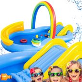 WODNY PLAC ZABAW DLA DZICIE BASEN ZE ZJEŻDŻALNIĄ  NA UPAŁ DMUCHANY 212L