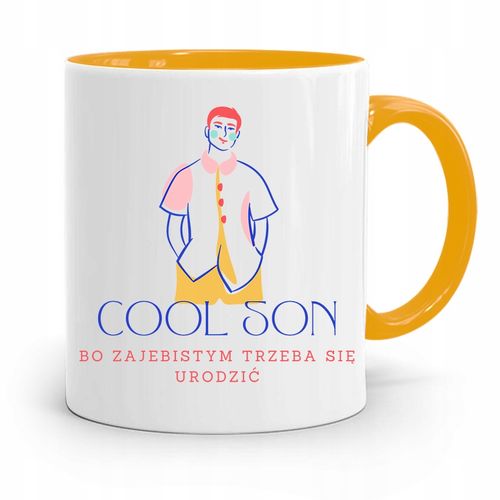 Kubek Żółty Prezent Dla Syna Dziecka Cool Son Z Nadrukiem Ze Zdjęciem na Arena.pl