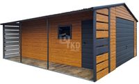 Garaż blaszany 4x5m + wiata 1x5m brama drzwi okno dach TKD269