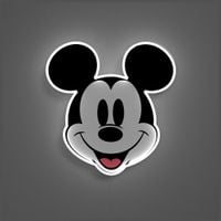 Neon Yellowpop Disney Mickey Printed Face
