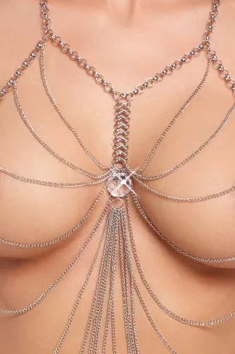 cottelli body chain srebrny z ozdobnym kryształem, regulowany na Arena.pl