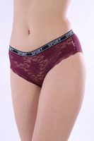 Figi Majtki Koronkowe Damskie Eleganckie Gumka Bawełna BORDOWE 1 sztuka M