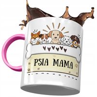Kubek Różowy Z Pieskiem Psem Słodki Na Prezent Z Nadrukiem Ze Zdjęciem
