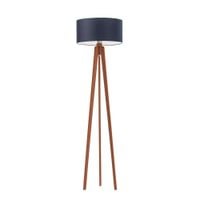 Lampa podłogowa MIAMI abażur granatowy stelaż mahoniowy